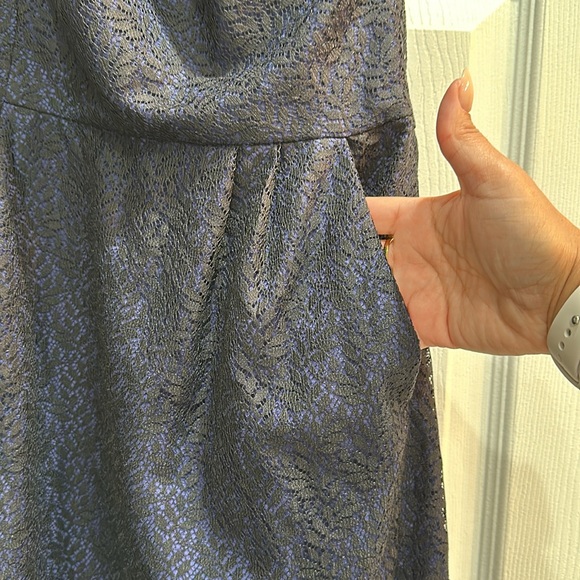 BCBGeneration Sz 10 “Custom Altered Chest to 34b” Blk Lace/Blu Slip Dress Mini - Picture 7 of 7